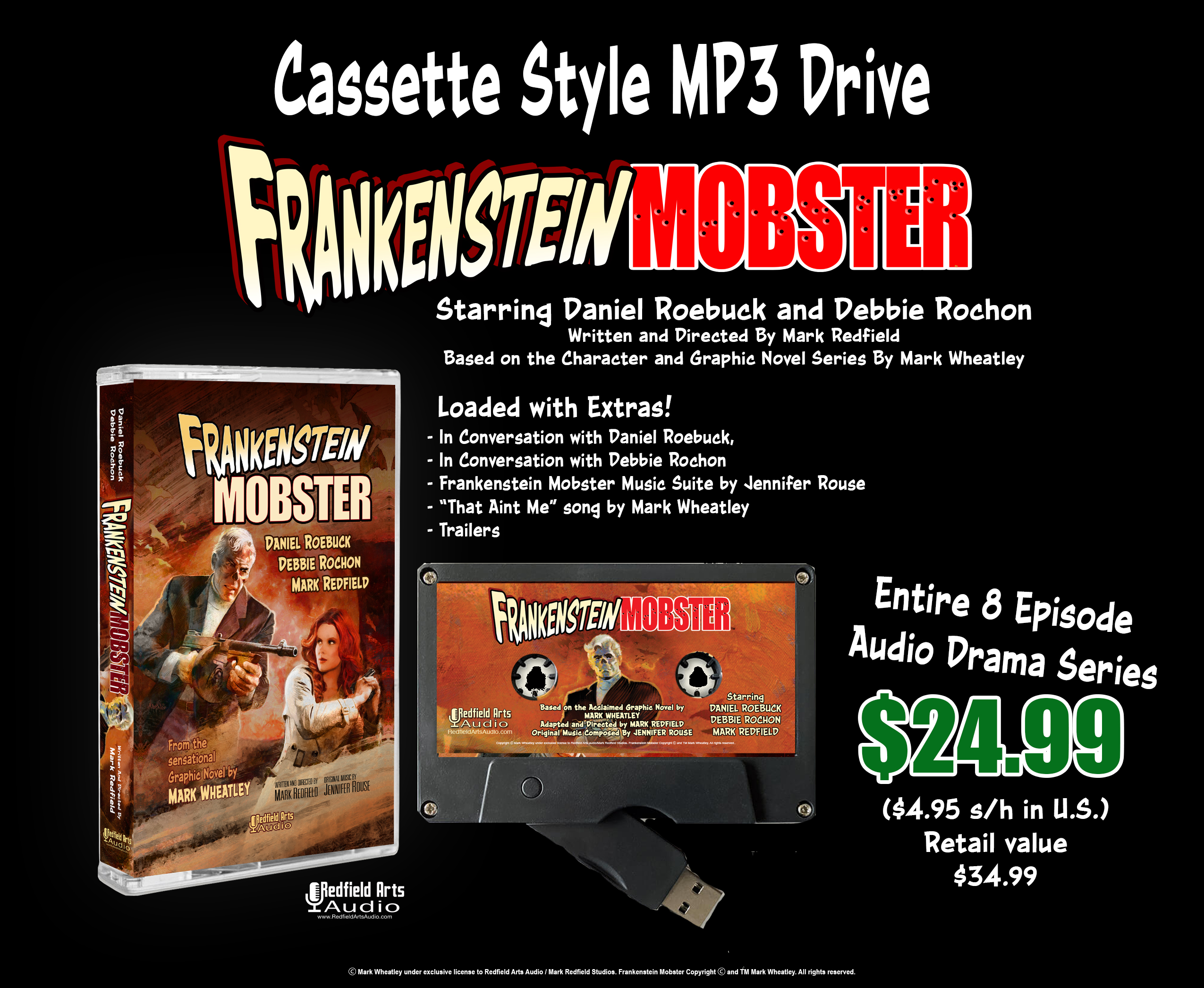 Frankenstein Mobster Cassette Style USB